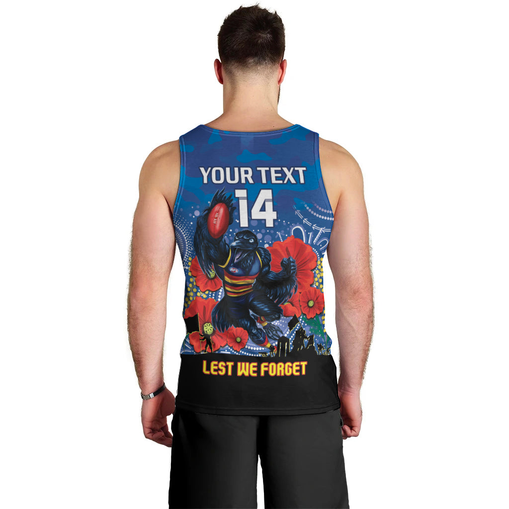 Custom Crows Football ANZAC Men Tank Top Gallipoli Camouflage With Poppies