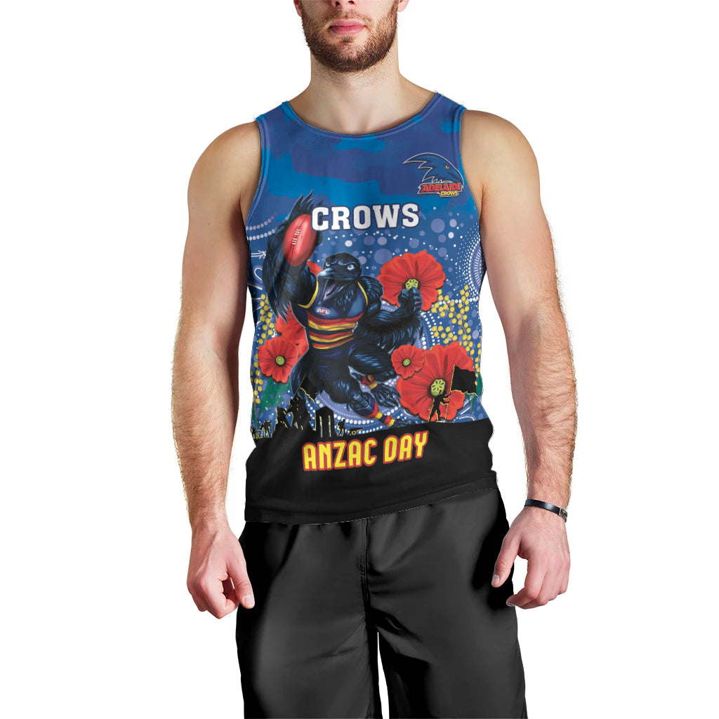 Custom Crows Football ANZAC Men Tank Top Gallipoli Camouflage With Poppies