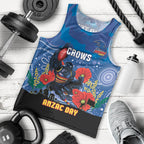 Custom Crows Football ANZAC Men Tank Top Gallipoli Camouflage With Poppies