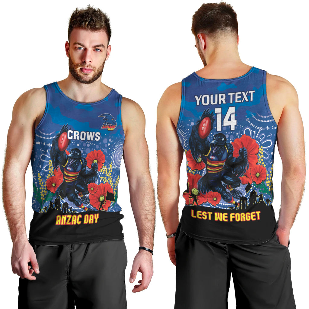 Custom Crows Football ANZAC Men Tank Top Gallipoli Camouflage With Poppies