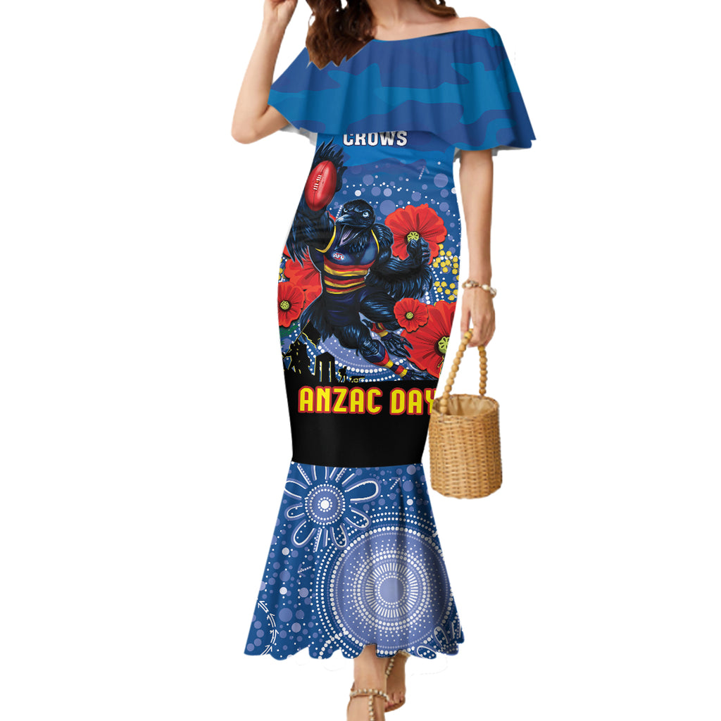 Custom Crows Football ANZAC Mermaid Dress Gallipoli Camouflage With Poppies