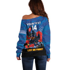 Custom Crows Football ANZAC Off Shoulder Sweater Gallipoli Camouflage With Poppies