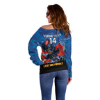 Custom Crows Football ANZAC Off Shoulder Sweater Gallipoli Camouflage With Poppies