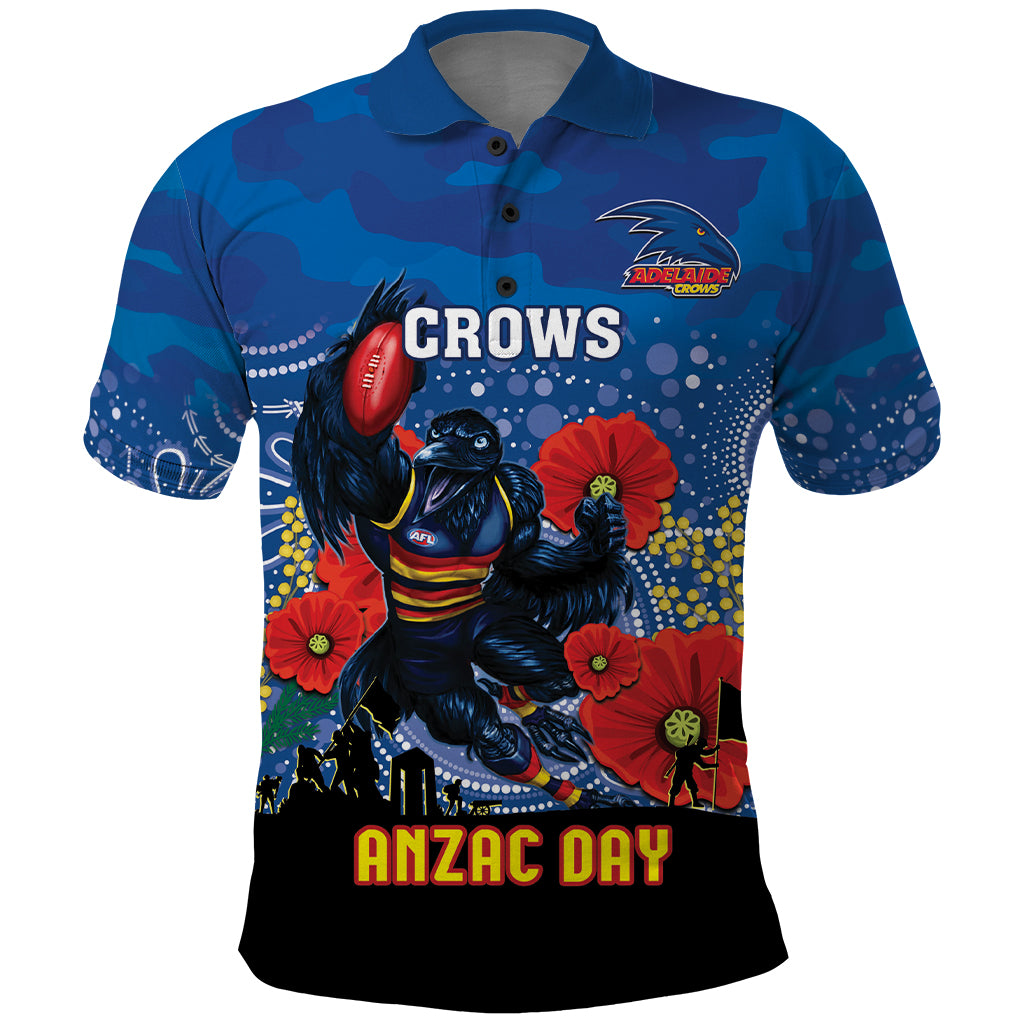 Custom Crows Football ANZAC Polo Shirt Gallipoli Camouflage With Poppies