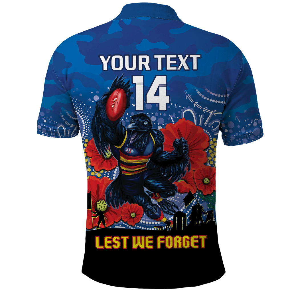 Custom Crows Football ANZAC Polo Shirt Gallipoli Camouflage With Poppies