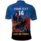 Custom Crows Football ANZAC Polo Shirt Gallipoli Camouflage With Poppies