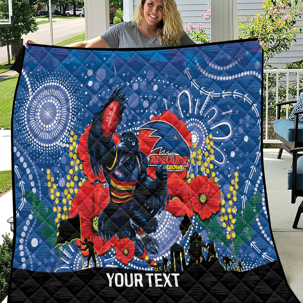 Custom Crows Football ANZAC Quilt Gallipoli Camouflage With Poppies
