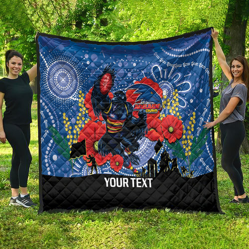 Custom Crows Football ANZAC Quilt Gallipoli Camouflage With Poppies