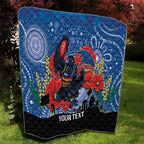 Custom Crows Football ANZAC Quilt Gallipoli Camouflage With Poppies