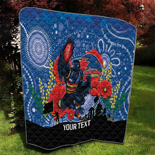 Custom Crows Football ANZAC Quilt Gallipoli Camouflage With Poppies