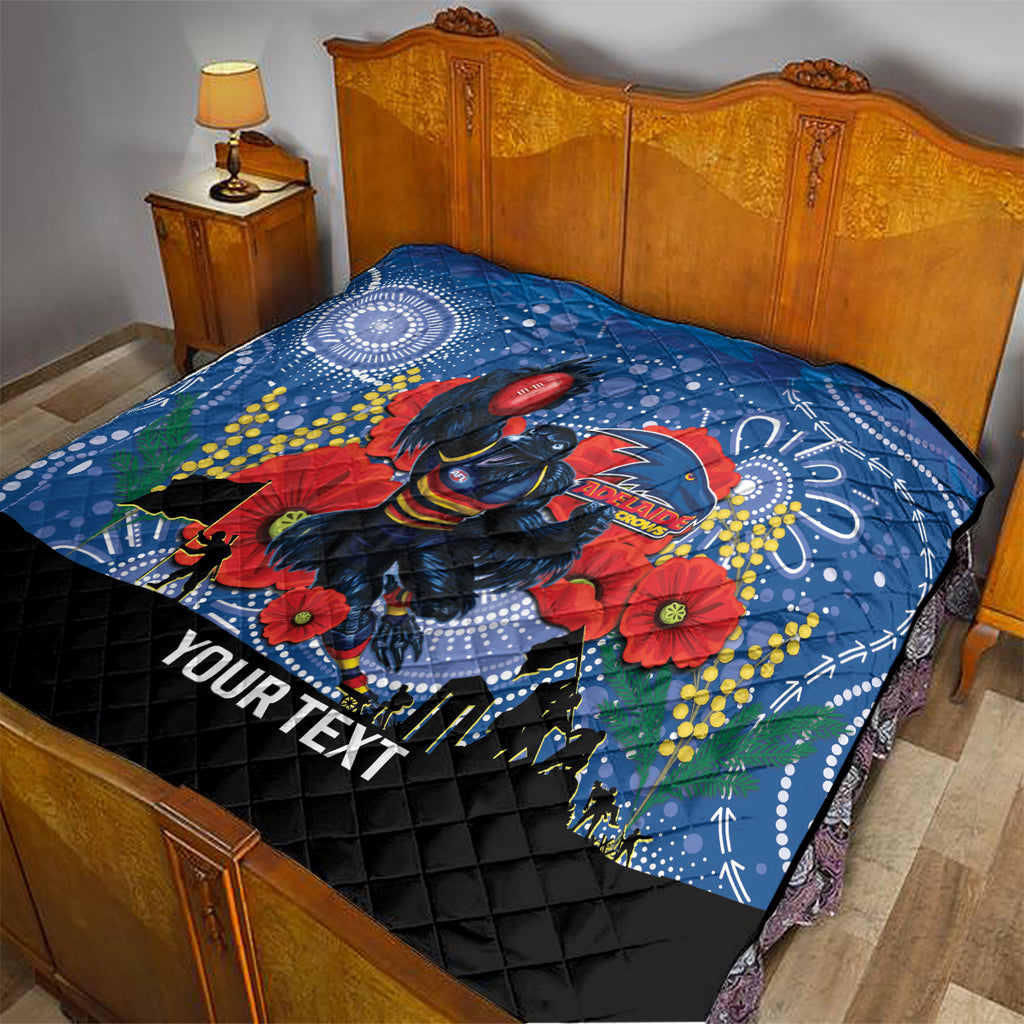Custom Crows Football ANZAC Quilt Gallipoli Camouflage With Poppies