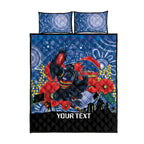 Custom Crows Football ANZAC Quilt Bed Set Gallipoli Camouflage With Poppies