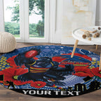 Custom Crows Football ANZAC Round Carpet Gallipoli Camouflage With Poppies