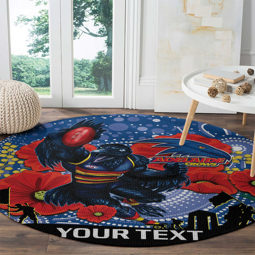 Custom Crows Football ANZAC Round Carpet Gallipoli Camouflage With Poppies