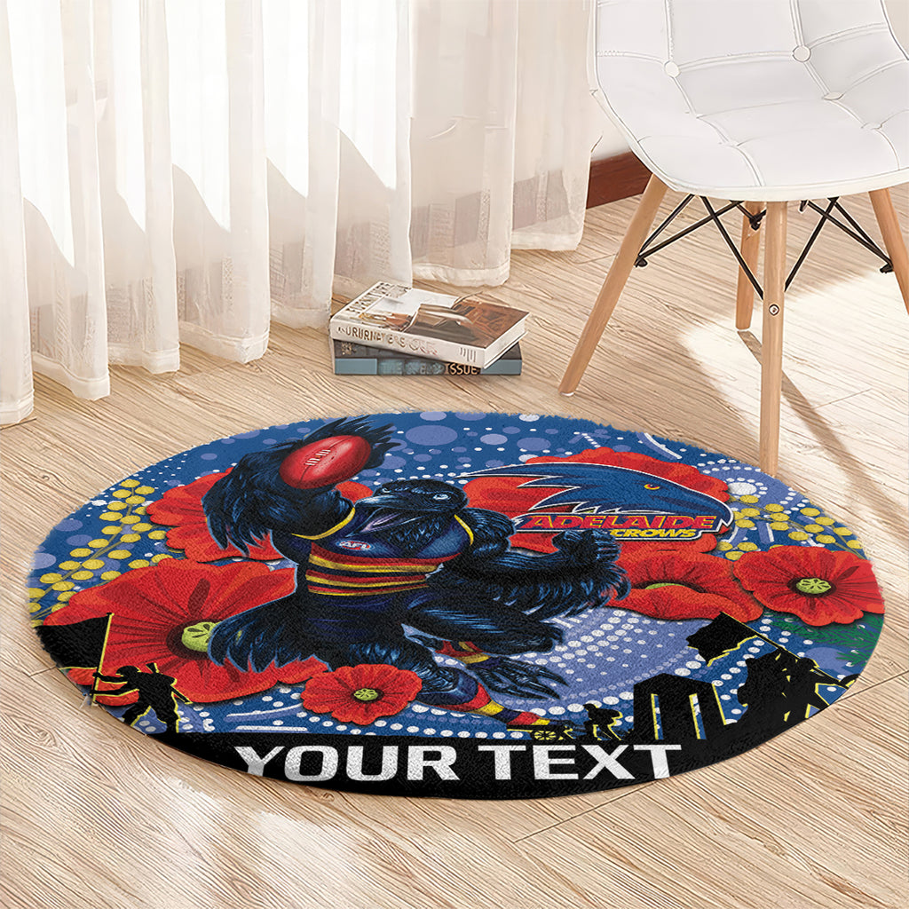 Custom Crows Football ANZAC Round Carpet Gallipoli Camouflage With Poppies