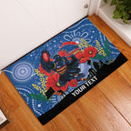 Custom Crows Football ANZAC Rubber Doormat Gallipoli Camouflage With Poppies