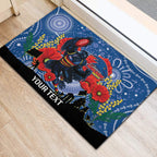 Custom Crows Football ANZAC Rubber Doormat Gallipoli Camouflage With Poppies