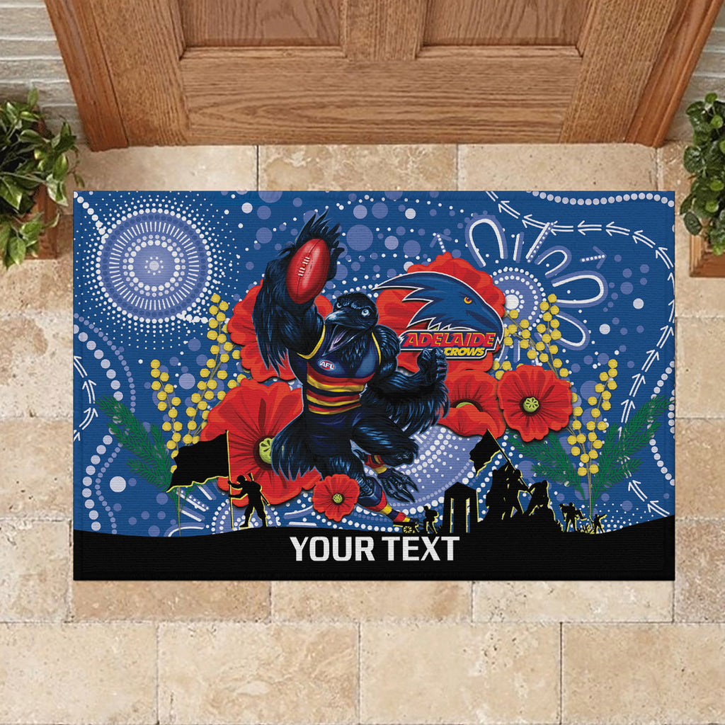 Custom Crows Football ANZAC Rubber Doormat Gallipoli Camouflage With Poppies
