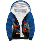 Custom Crows Football ANZAC Sherpa Hoodie Gallipoli Camouflage With Poppies