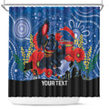 Custom Crows Football ANZAC Shower Curtain Gallipoli Camouflage With Poppies