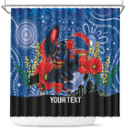 Custom Crows Football ANZAC Shower Curtain Gallipoli Camouflage With Poppies