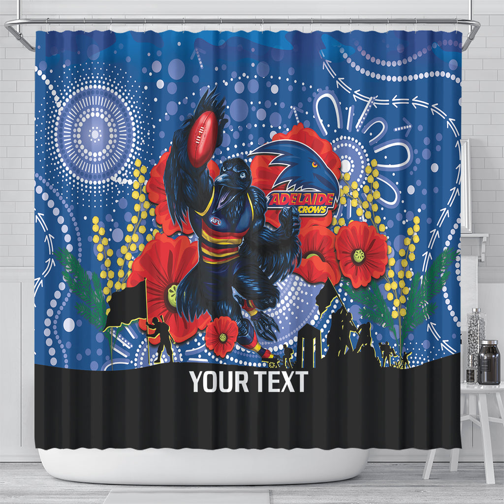 Custom Crows Football ANZAC Shower Curtain Gallipoli Camouflage With Poppies