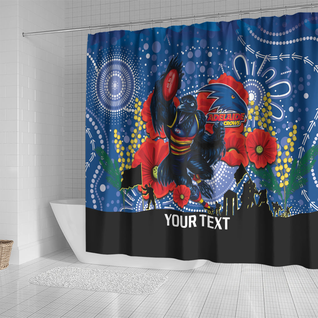 Custom Crows Football ANZAC Shower Curtain Gallipoli Camouflage With Poppies