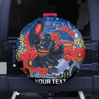 Custom Crows Football ANZAC Spare Tire Cover Gallipoli Camouflage With Poppies