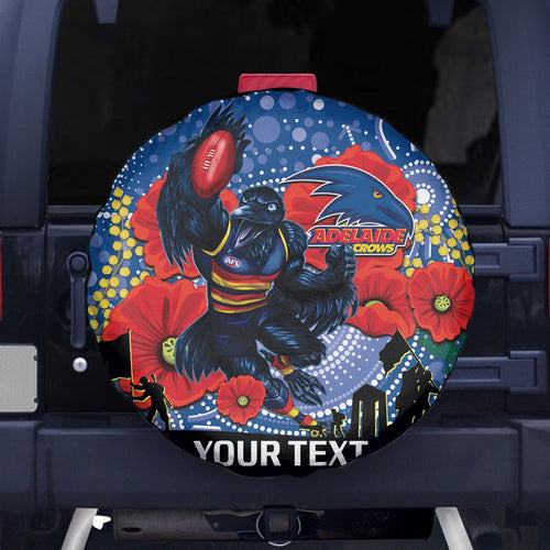 Custom Crows Football ANZAC Spare Tire Cover Gallipoli Camouflage With Poppies