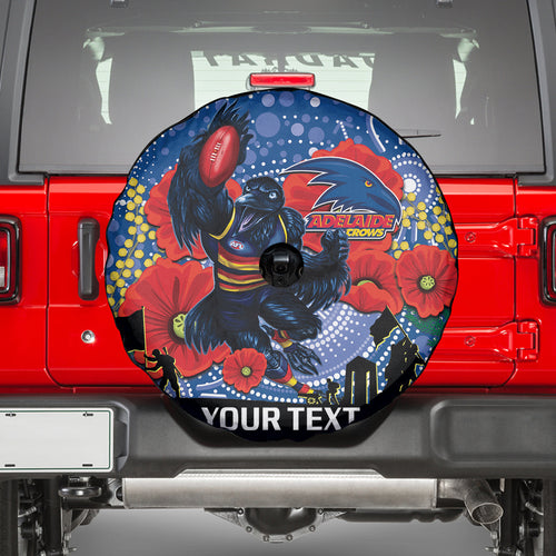 Custom Crows Football ANZAC Spare Tire Cover Gallipoli Camouflage With Poppies