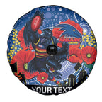 Custom Crows Football ANZAC Spare Tire Cover Gallipoli Camouflage With Poppies