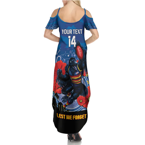 Custom Crows Football ANZAC Summer Maxi Dress Gallipoli Camouflage With Poppies