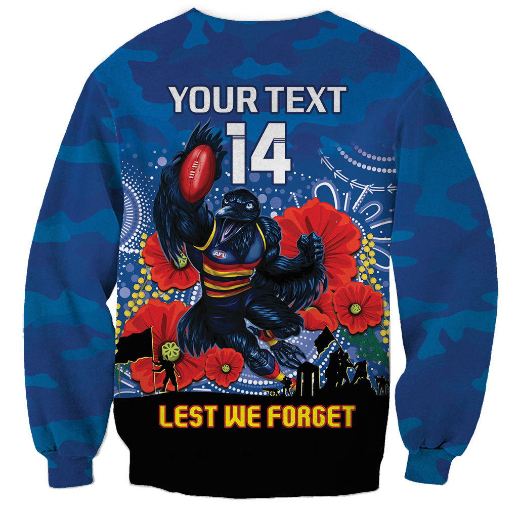 Custom Crows Football ANZAC Sweatshirt Gallipoli Camouflage With Poppies