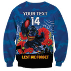 Custom Crows Football ANZAC Sweatshirt Gallipoli Camouflage With Poppies