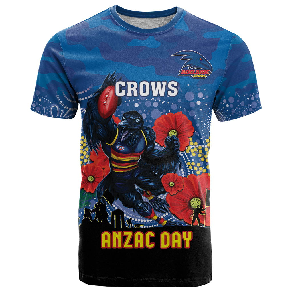 Custom Crows Football ANZAC T Shirt Gallipoli Camouflage With Poppies