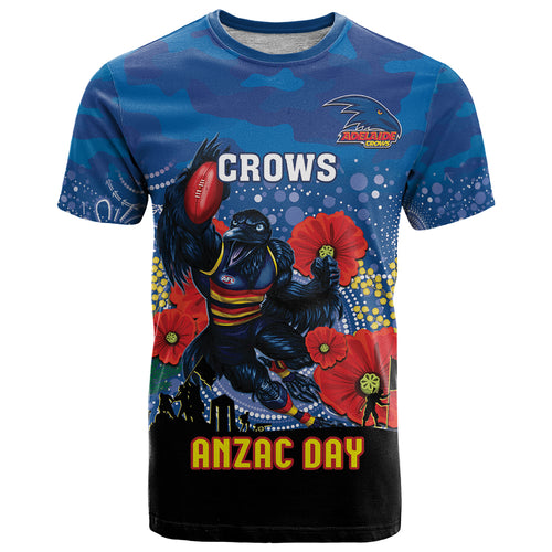 Custom Crows Football ANZAC T Shirt Gallipoli Camouflage With Poppies