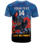 Custom Crows Football ANZAC T Shirt Gallipoli Camouflage With Poppies