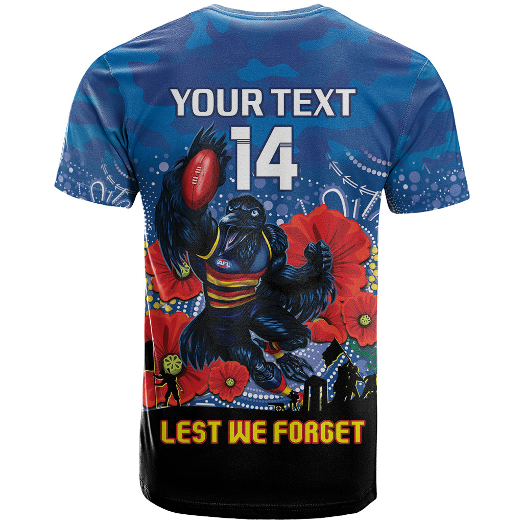 Custom Crows Football ANZAC T Shirt Gallipoli Camouflage With Poppies