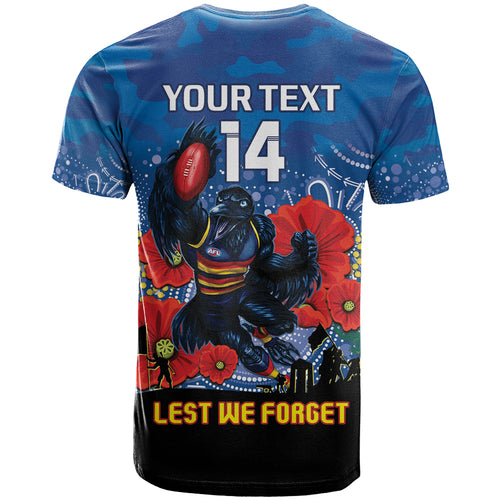 Custom Crows Football ANZAC T Shirt Gallipoli Camouflage With Poppies