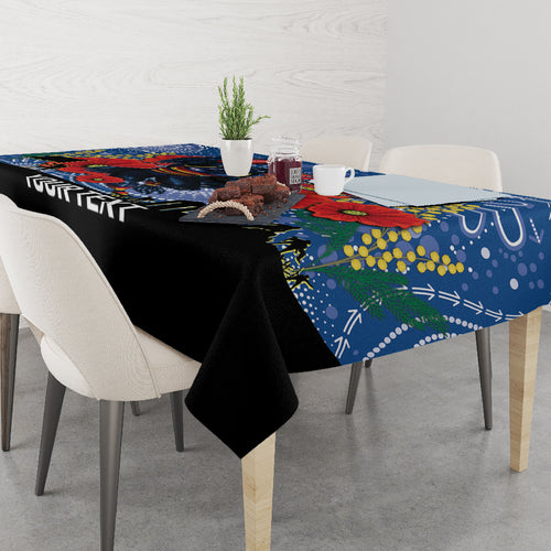 Custom Crows Football ANZAC Tablecloth Gallipoli Camouflage With Poppies