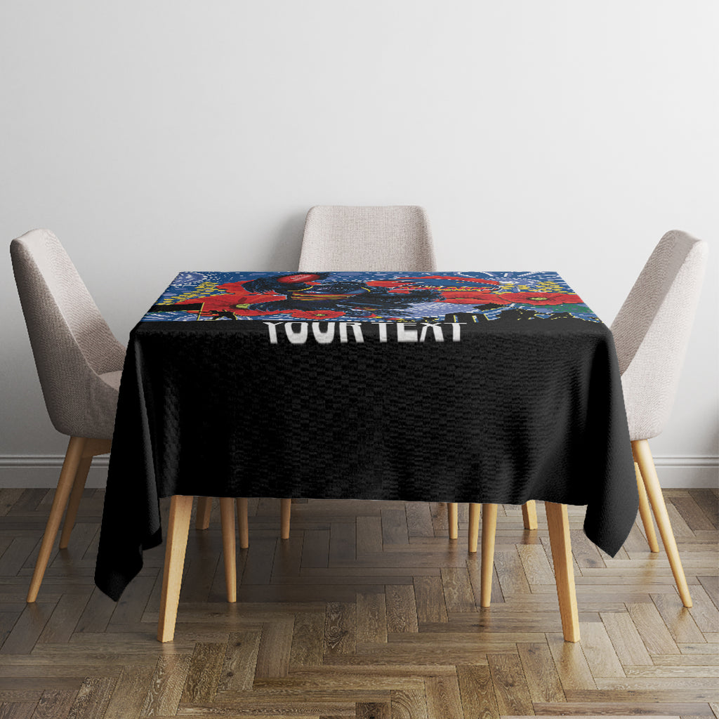 Custom Crows Football ANZAC Tablecloth Gallipoli Camouflage With Poppies