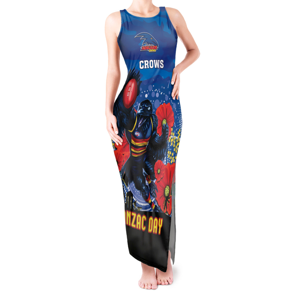 Custom Crows Football ANZAC Tank Maxi Dress Gallipoli Camouflage With Poppies