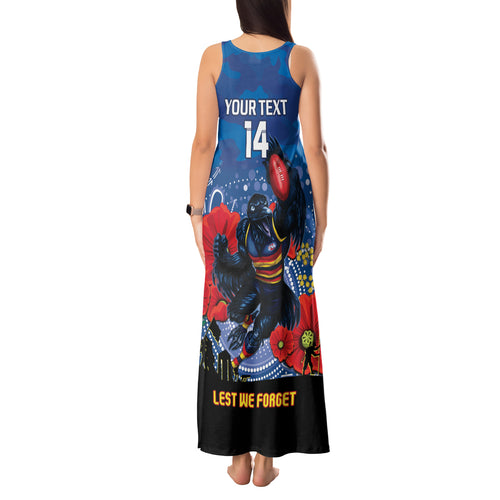 Custom Crows Football ANZAC Tank Maxi Dress Gallipoli Camouflage With Poppies