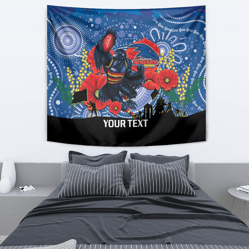 Custom Crows Football ANZAC Tapestry Gallipoli Camouflage With Poppies