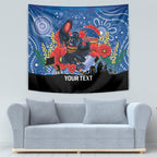 Custom Crows Football ANZAC Tapestry Gallipoli Camouflage With Poppies