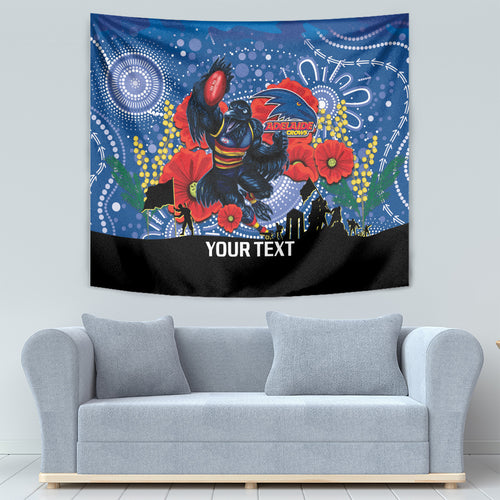 Custom Crows Football ANZAC Tapestry Gallipoli Camouflage With Poppies