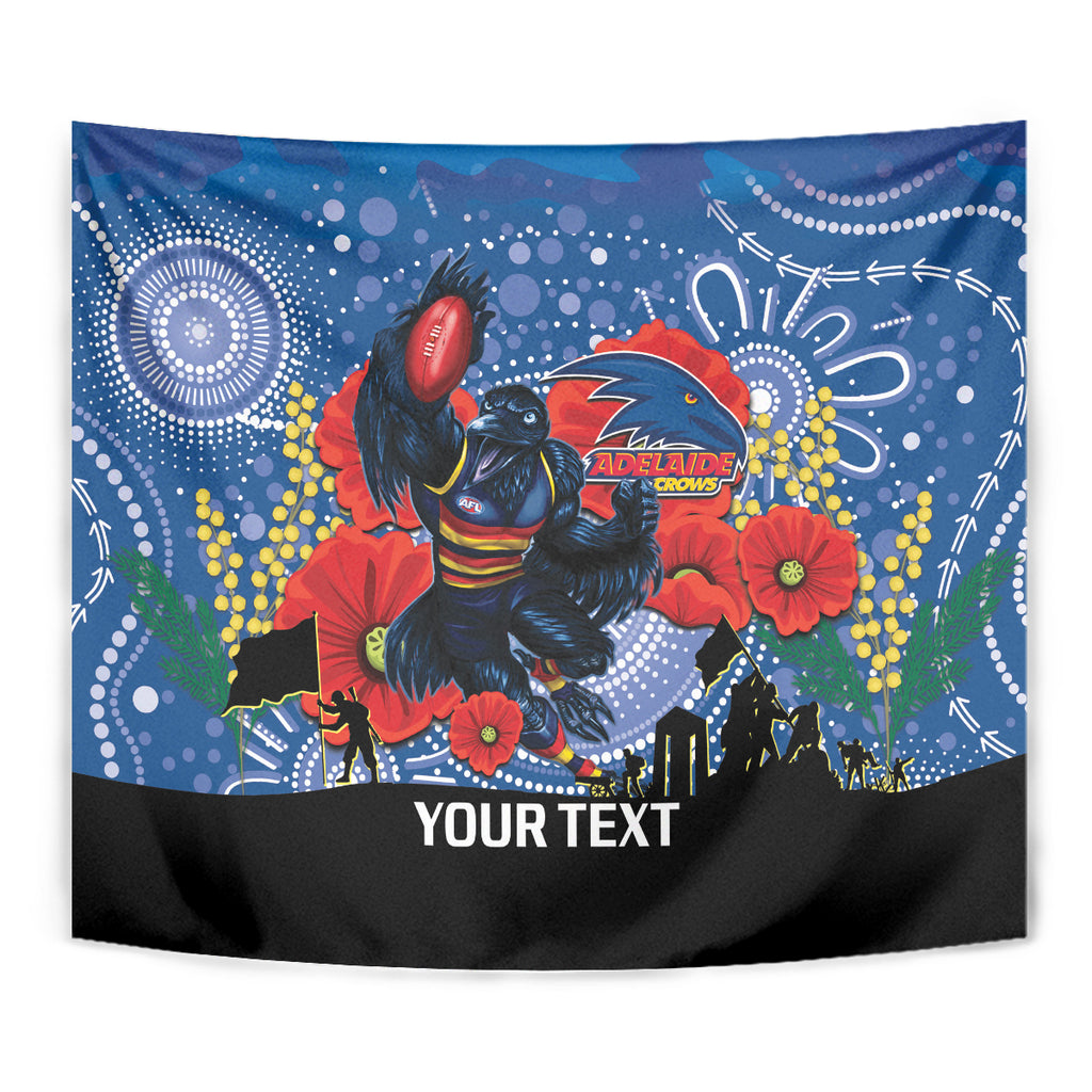 Custom Crows Football ANZAC Tapestry Gallipoli Camouflage With Poppies