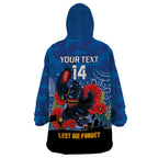 Custom Crows Football ANZAC Wearable Blanket Hoodie Gallipoli Camouflage With Poppies