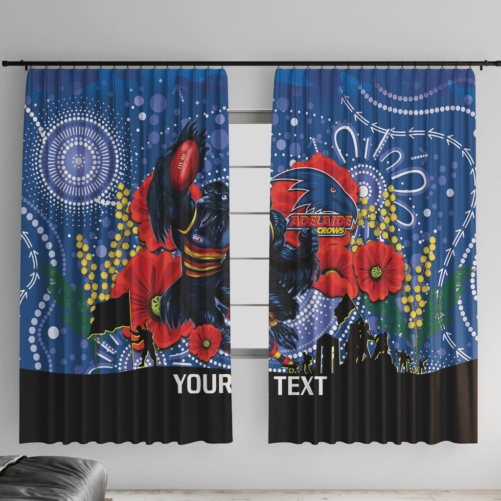 Custom Crows Football ANZAC Window Curtain Gallipoli Camouflage With Poppies