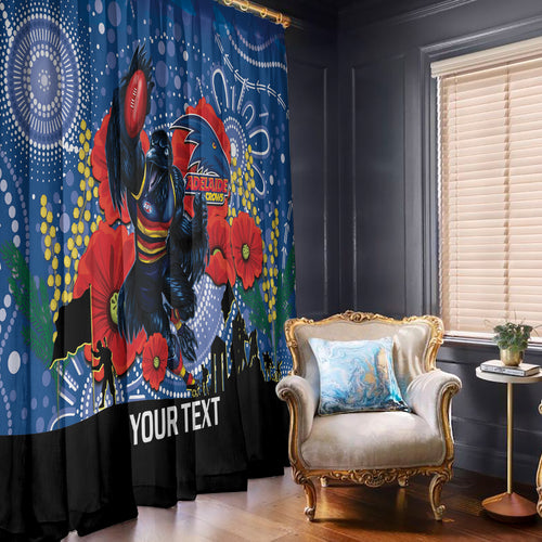 Custom Crows Football ANZAC Window Curtain Gallipoli Camouflage With Poppies